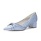 Women's Silk Satin With Closed Toe Ankle Strap Chunky Heel Evening Shoes With Bowknot