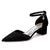 Women's Silk Satin With Closed Toe Ankle Strap Chunky Heel Evening Shoes With Rhinestone