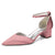 Women's Silk Satin With Closed Toe Ankle Strap Chunky Heel Evening Shoes With Rhinestone