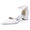 Women's Silk Satin With Closed Toe Ankle Strap Chunky Heel Evening Shoes With Rhinestone