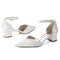 Women's  Silk Satin With Pearl Ankle Strap Closed Toe Chunky Heel Evening Shoes