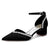 Women's  Silk Satin With Pearl Ankle Strap Closed Toe Chunky Heel Evening Shoes