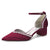 Women's  Silk Satin With Pearl Ankle Strap Closed Toe Chunky Heel Evening Shoes