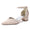 Women's  Silk Satin With Pearl Ankle Strap Closed Toe Chunky Heel Evening Shoes