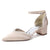 Women's  Silk Satin With Pearl Ankle Strap Closed Toe Chunky Heel Evening Shoes