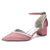 Women's  Silk Satin With Pearl Ankle Strap Closed Toe Chunky Heel Evening Shoes