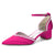 Women's  Silk Satin With Pearl Ankle Strap Closed Toe Chunky Heel Evening Shoes