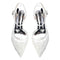 Women's Lace Silk Satin With Ankle Strap Closed Toe Chunky Heel Evening Shoes