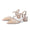 Women's Lace Silk Satin With Ankle Strap Closed Toe Chunky Heel Evening Shoes