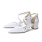 Women's Lace Silk Satin With Closed Toe Ankle Strap Chunky Heel Evening Shoes