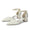 Women's Lace Silk Satin With Closed Toe Ankle Strap Chunky Heel Evening Shoes