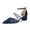 Women's Lace Silk Satin With Lace Closed Toe Ankle Strap Chunky Heel Evening Shoes