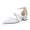 Women's Lace Silk Satin With Lace Closed Toe Ankle Strap Chunky Heel Evening Shoes