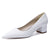 Women's Lace With Closed Toe Ankle Strap Chunky Heel Evening Shoes With Applique