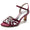 Women's Silk Satin With Rhinestone Ankle Strap Peep Toe Spool Heel Evening Shoes
