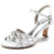 Women's Silk Satin With Rhinestone Ankle Strap Peep Toe Spool Heel Evening Shoes