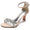 Women's Silk Satin Ankle Strap With Rhinestone Peep Toe Spool Heel Party Shoes
