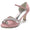 Women's Silk Satin With Rhinestone Ankle Strap Peep Toe Spool Heel Party Shoes