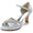 Women's Silk Satin With Rhinestone Ankle Strap Peep Toe Spool Heel Party Shoes
