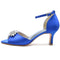 Women's Silk Satin With Ankle Strap Peep Toe Rhinestone Spool Heel Evening Shoes