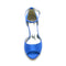 Women's Silk Satin With Ankle Strap Peep Toe Spool Heel Wedding Shoes