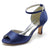 Women's Silk Satin With Ankle Strap Peep Toe Spool Heel Wedding Shoes