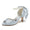 Women's Silk Satin With Lace-up Ankle Strap Pearl Peep Toe Spool Heel Party Shoes