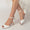 Women's Stretch Glitter With Ankle Strap Peep Toe Spool Heel Evening Shoes