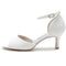 Women's Stretch Glitter With Ankle Strap Peep Toe Spool Heel Evening Shoes