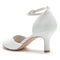 Women's Stretch Glitter With Ankle Strap Peep Toe Spool Heel Evening Shoes