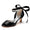 Women's Silk Satin With Ankle Strap Lace-up Rhinestone Peep Toe Spool Heel Wedding Shoes