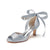 Women's Silk Satin With Ankle Strap Lace-up Rhinestone Peep Toe Spool Heel Wedding Shoes