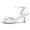 Women's Silk Satin With Ankle Strap Flower Peep Toe Stiletto Heel Wedding Shoes