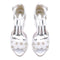 Women's Silk Satin With Ankle Strap Flower Peep Toe Stiletto Heel Wedding Shoes