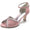 Women's Ankle Strap Silk Satin With Rhinestone Peep Toe Spool Heel Wedding Shoes
