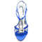 Women's Silk Satin With Rhinestone Ankle Strap Peep Toe Spool Heel Wedding Shoes