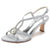 Women's Silk Satin With Rhinestone Ankle Strap Peep Toe Spool Heel Wedding Shoes