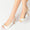 Women's Silk Satin With Lace Rhinestone Peep Toe Spool Heel Evening Shoes