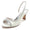 Women's Silk Satin With Lace Rhinestone Peep Toe Spool Heel Evening Shoes
