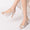 Women's Silk Satin With Lace Rhinestone Peep Toe Spool Heel Wedding Shoes