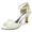 Women's Silk Satin With Ankle Strap Lace Peep Toe Spool Heel Evening Shoes