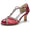 Women's Lace Silk Satin With Ankle Strap Lace Rhinestone Peep Toe Spool Heel Evening Shoes