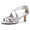 Women's Silk Satin Ankle Strap With Peep Toe Spool Heel Evening Shoes