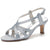 Women's Silk Satin With Ankle Strap Peep Toe Spool Heel Evening Shoes