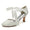 Women's Lace Silk Satin With Ankle Strap Closed Toe Spool Heel Wedding Shoes