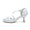 Women's Silk Satin With Ankle Strap Flower Closed Toe Spool Heel Wedding Shoes