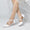Women's Silk Satin With Ankle Strap Flower Closed Toe Spool Heel Wedding Shoes