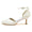Women's Lace Silk Satin With Ankle Strap Lace Closed Toe Spool Heel Wedding Shoes