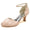 Women's Lace Silk Satin With Ankle Strap Lace Closed Toe Spool Heel Wedding Shoes