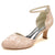 Women's Lace Silk Satin With Ankle Strap Lace Closed Toe Spool Heel Wedding Shoes